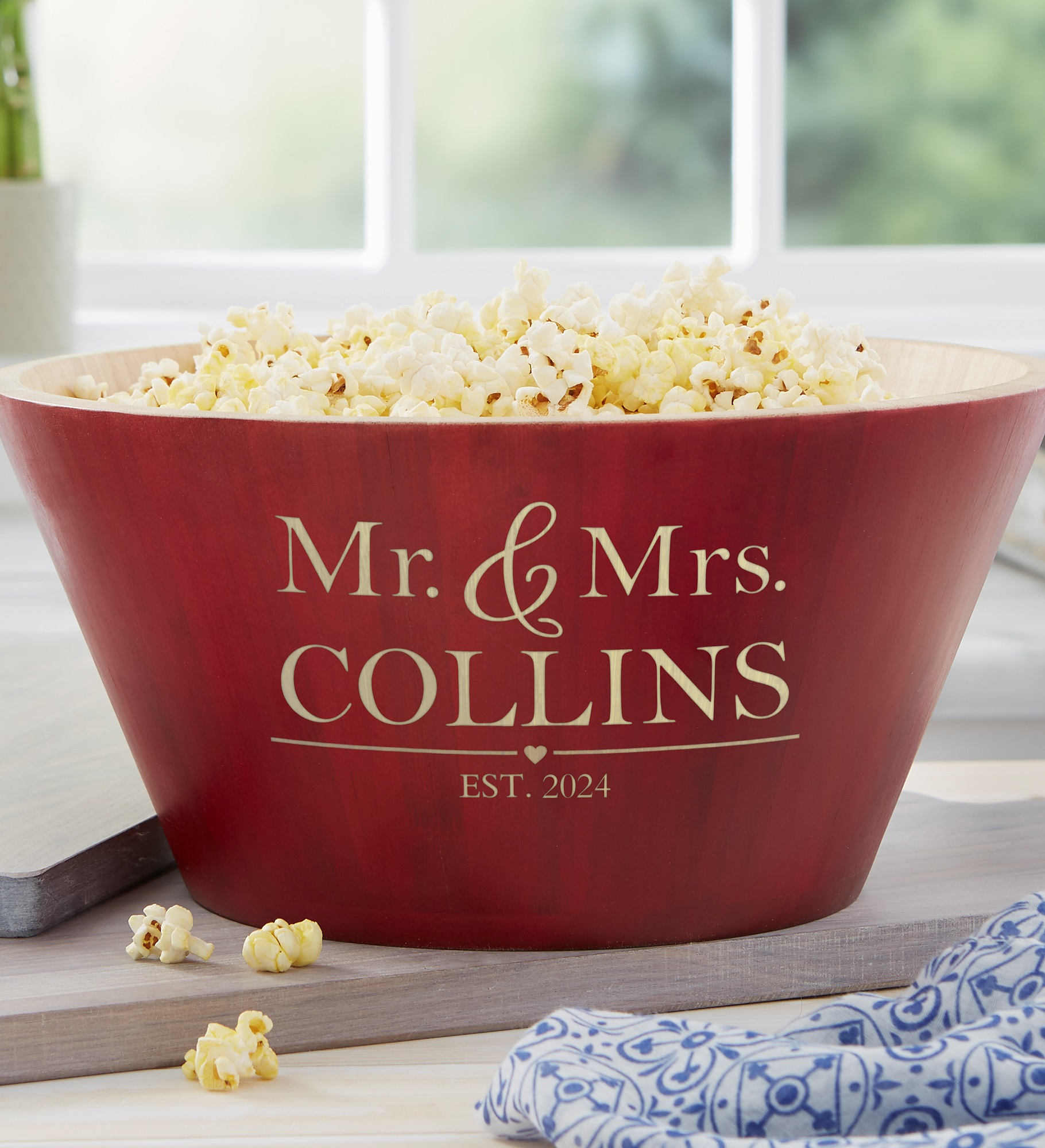 The Wedding Couple Personalized Bamboo Red Bowls